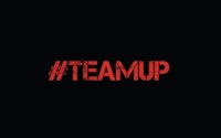 a black background with the word teamup on it